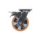 Vestil Polyurethane Swivel With Total Brake Caster 6 In. x 2 In. 1210 lb Orange/Silver CST-VE-6X2PUA-SWTB - alternate 3